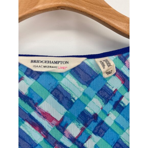 Isaac Mizrahi Live! Bridgehampton Border Print Chiffon CoverUp size 2x 3x plus - Picture 3 of 5